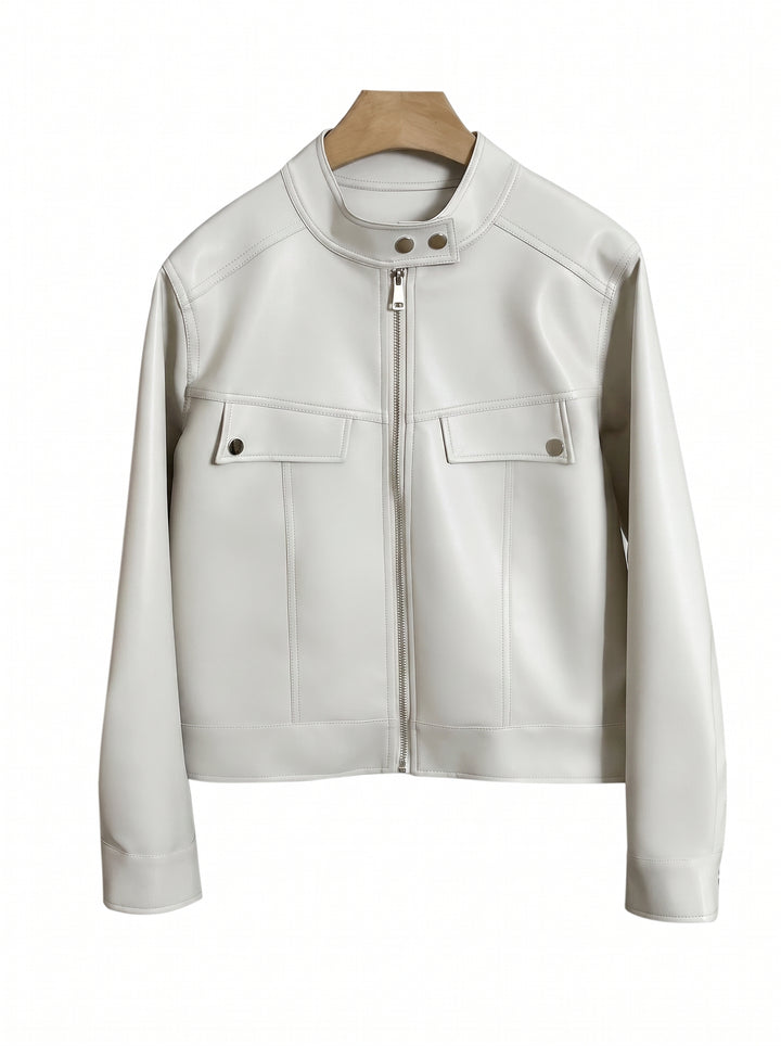 Minimalist Chic Faux Leather Jacket