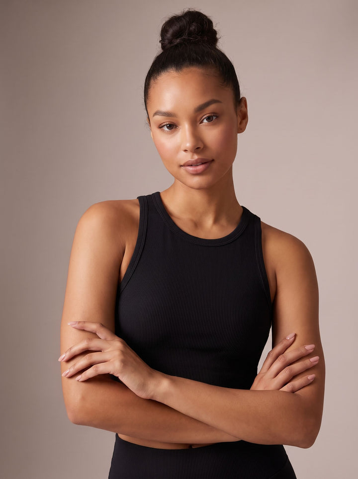 Seamless Ribbed Racerback Crop Tank Top