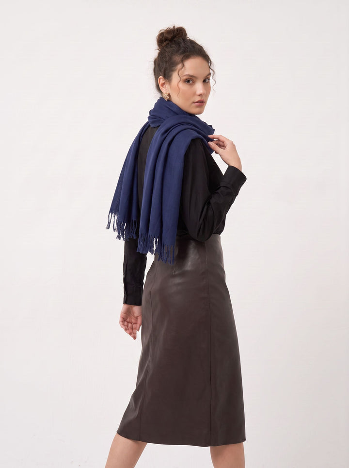 Soft Lightweight Navy Blue Scarf