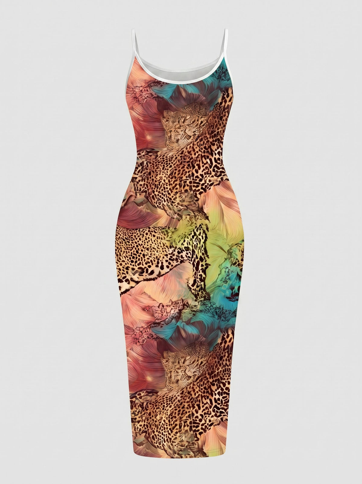 CAPRI Floral Print Sleeveless Bodycon Midi Dress