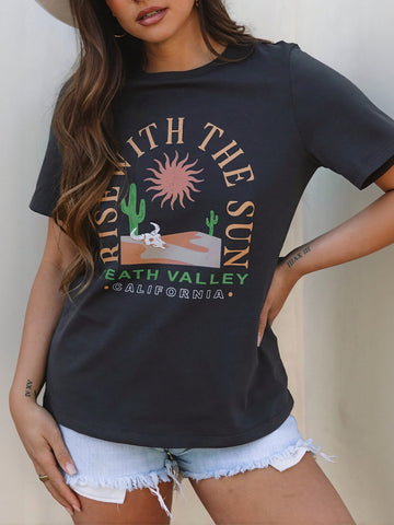 Desert Print Slogan T-Shirt
