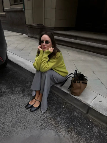 Oversized Crewneck Soft Knit Sweater