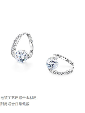 Elegant Sparkling Cubic Zirconia Hoop Earrings