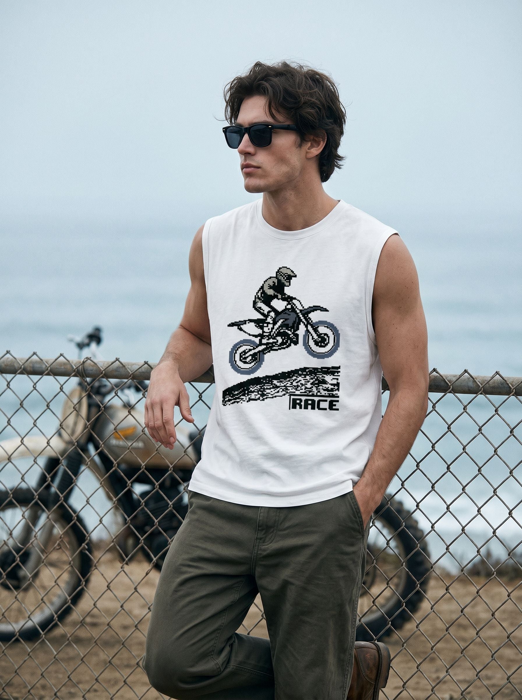 Graphic Print Muscle Tank Top