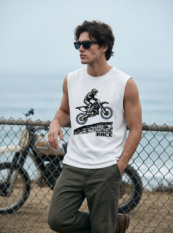 Graphic Print Muscle Tank Top