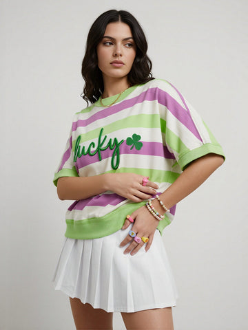 Lucky Clover Embroidered T-Shirt