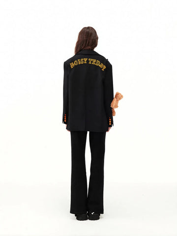 Oversized Graphic Embellished Blazer Jacket