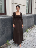 Textured Lace Up Maxi Dress