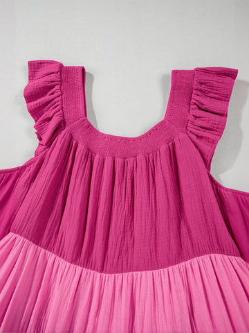 Tiered Cotton Ruffle Midi Dress