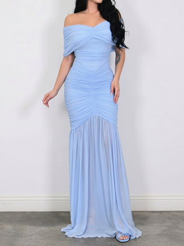 Off Shoulder Ruched Mermaid Dress