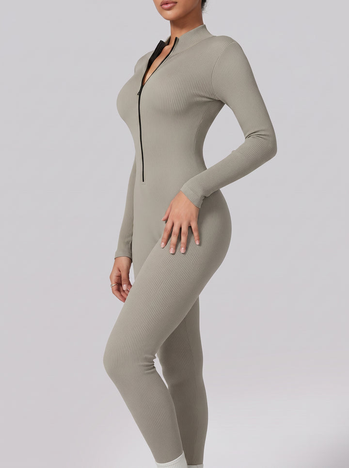 Half-Zip Seamless Activewear Jumpsuit