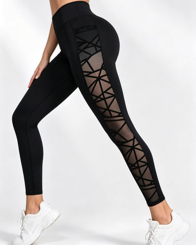 High Waisted Mesh Cutout Leggings