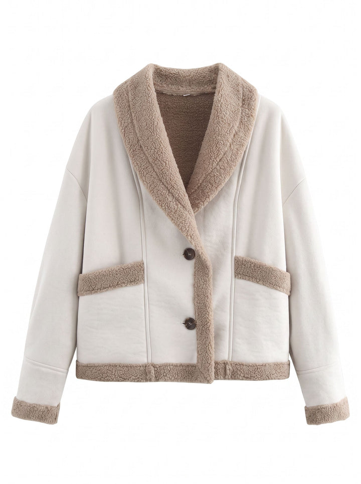 Cozy Faux Suede Sherpa Jacket