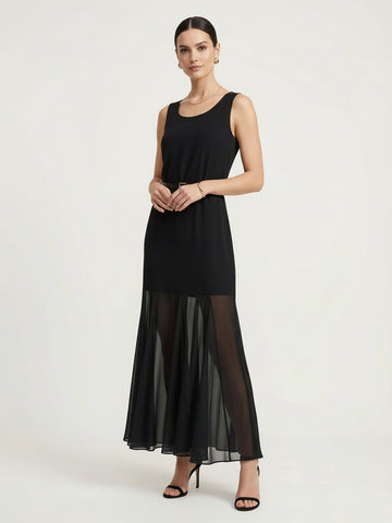 Include Belt Tulle-paneled Dress