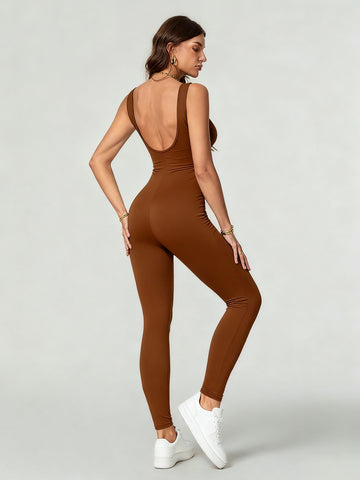 Backless Form-Fitting Chic Jumpsuits