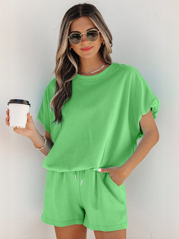 Comfy Casual Green Shorts Set