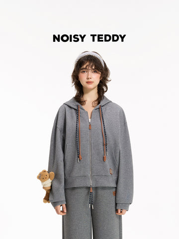 Cozy Plaid Lined Zip Up Hooded Jacket