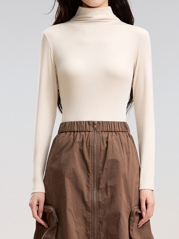 Soft Slim Fit Turtleneck Lounge Top