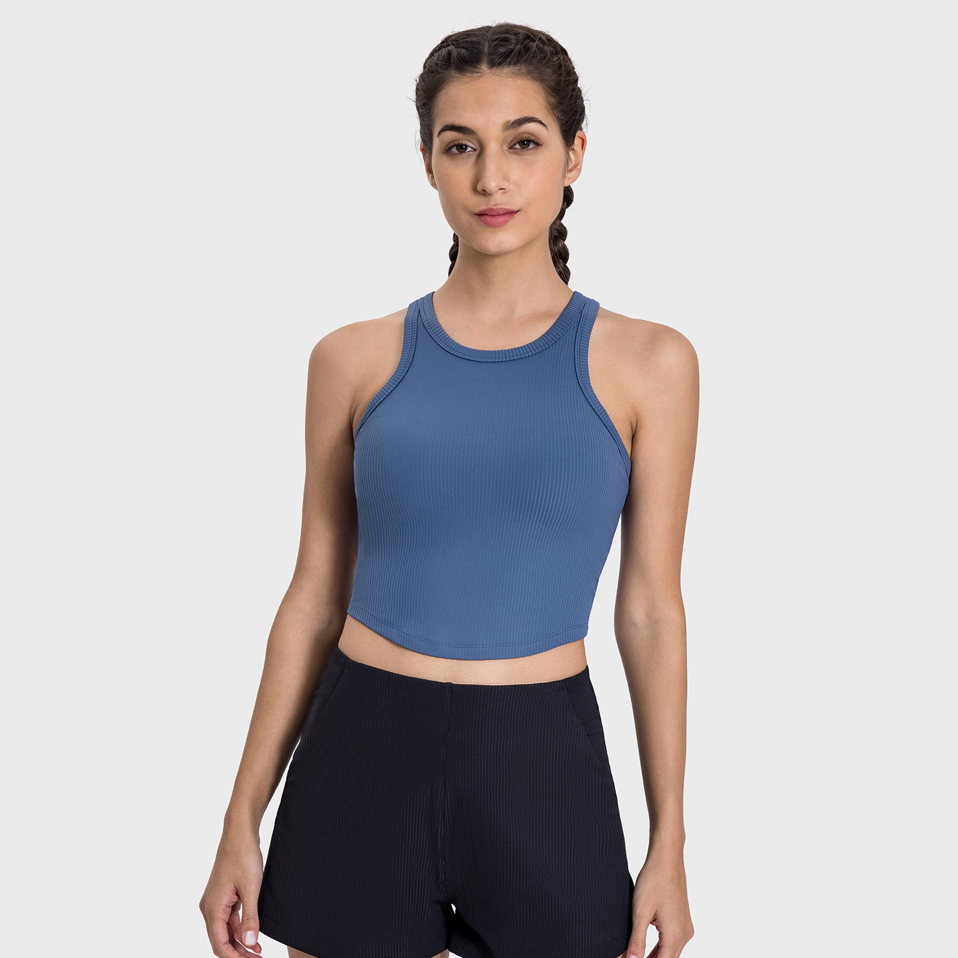 Built-In Cup Non-Shift Shockproof Athletic Vest-Multicolor