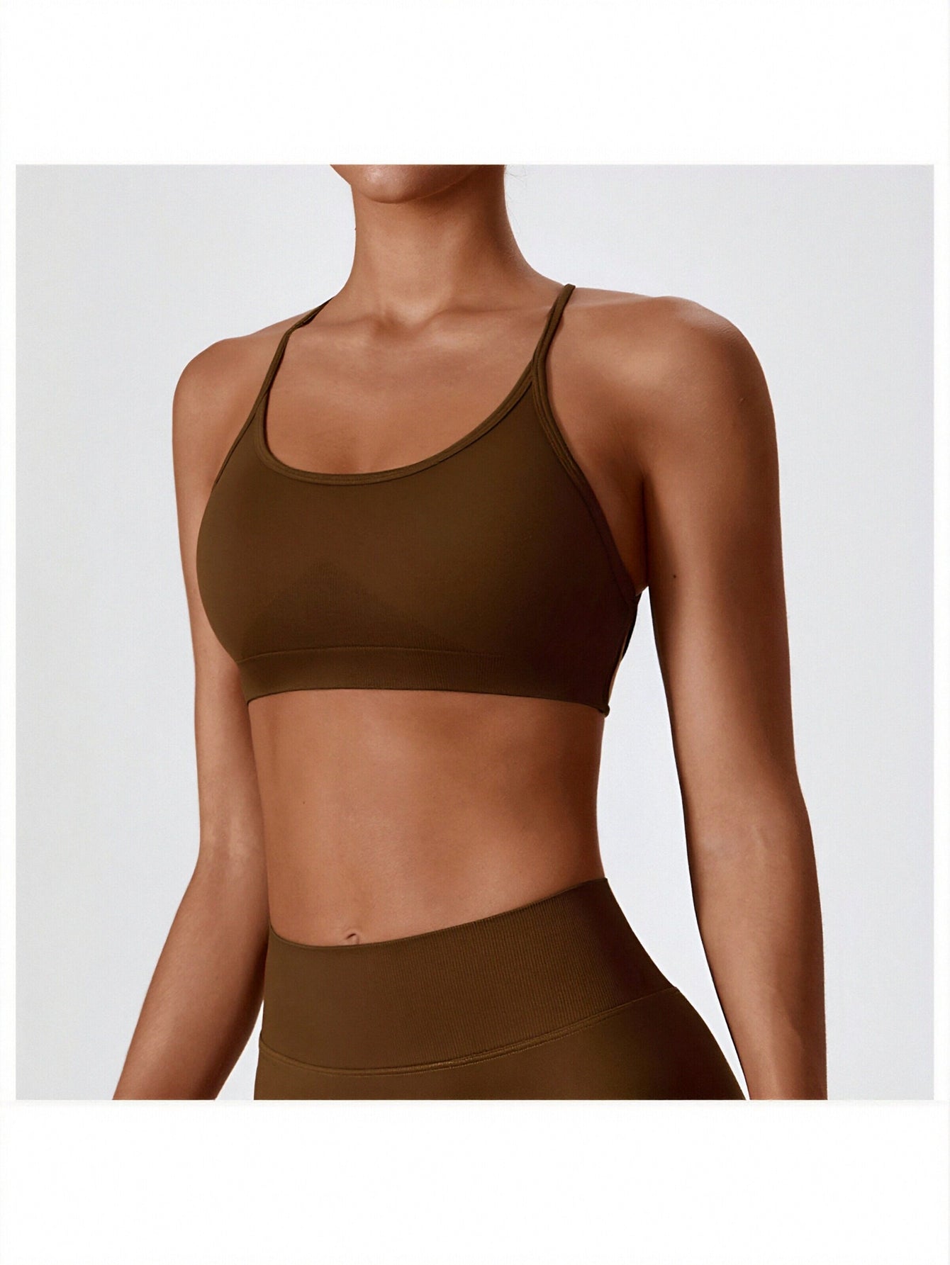 Round Neck Panel Sports Bra