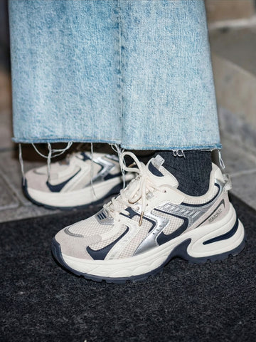 Chunky Sole Breathable Mesh Retro Sneakers[Note:Runs Small,Go One Size Up]