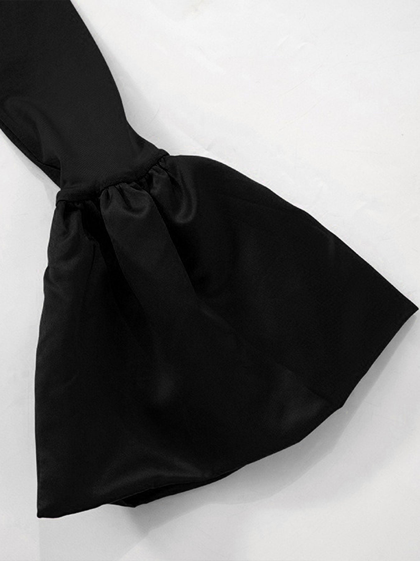 Off-Shoulder Puff-Sleeve Evening Maxi Dress-Black