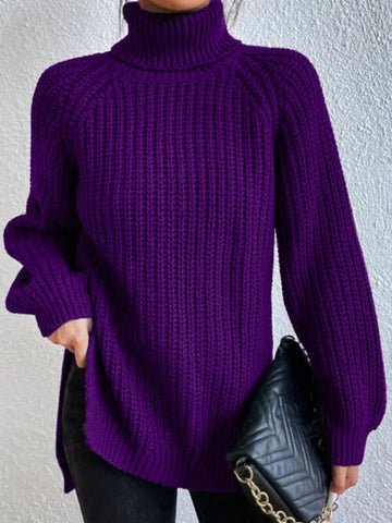 Cozy Chunky Ribbed Turtleneck Sweater