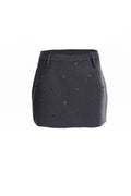 Embellished Distressed Mini Skirt
