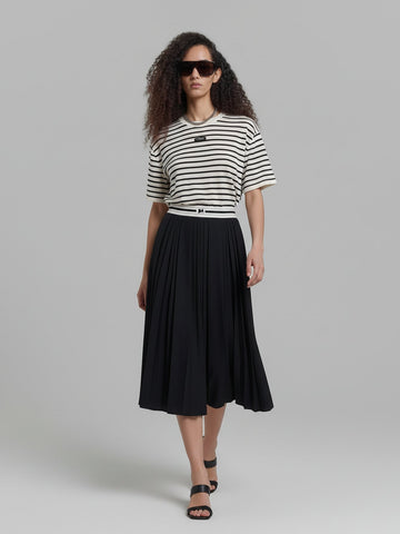 MO&Co.Include Linen Striped T-shirt