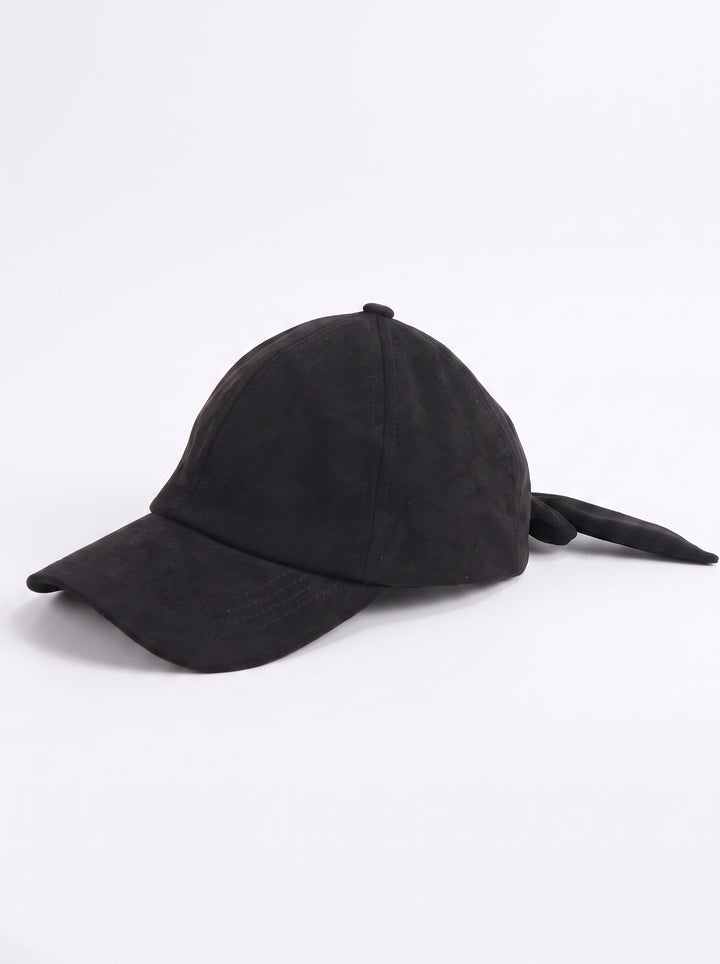 Trendy Suede Bow Tie Baseball Hat