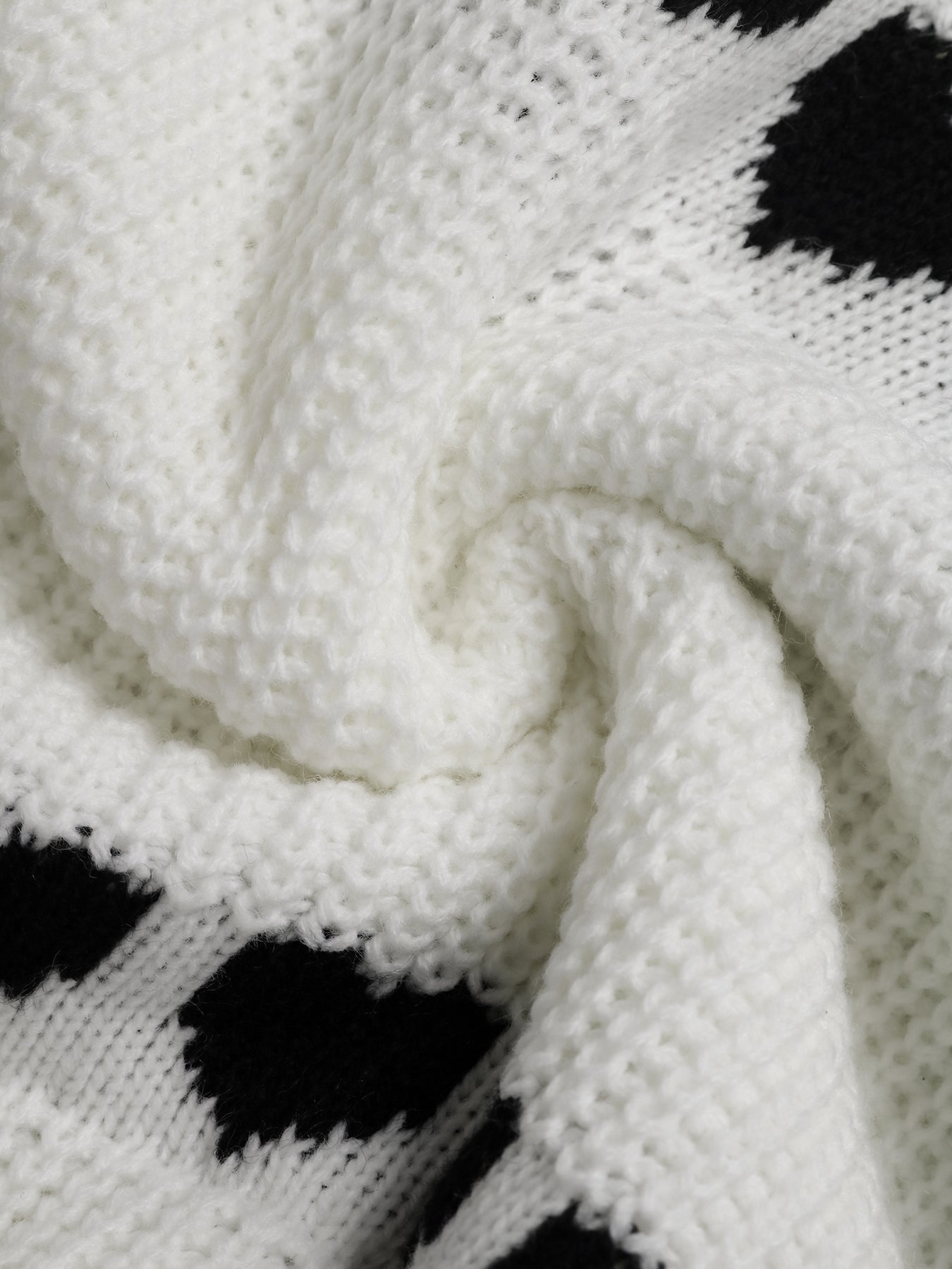 Cute Heart Pattern Ribbed Pullover Sweater