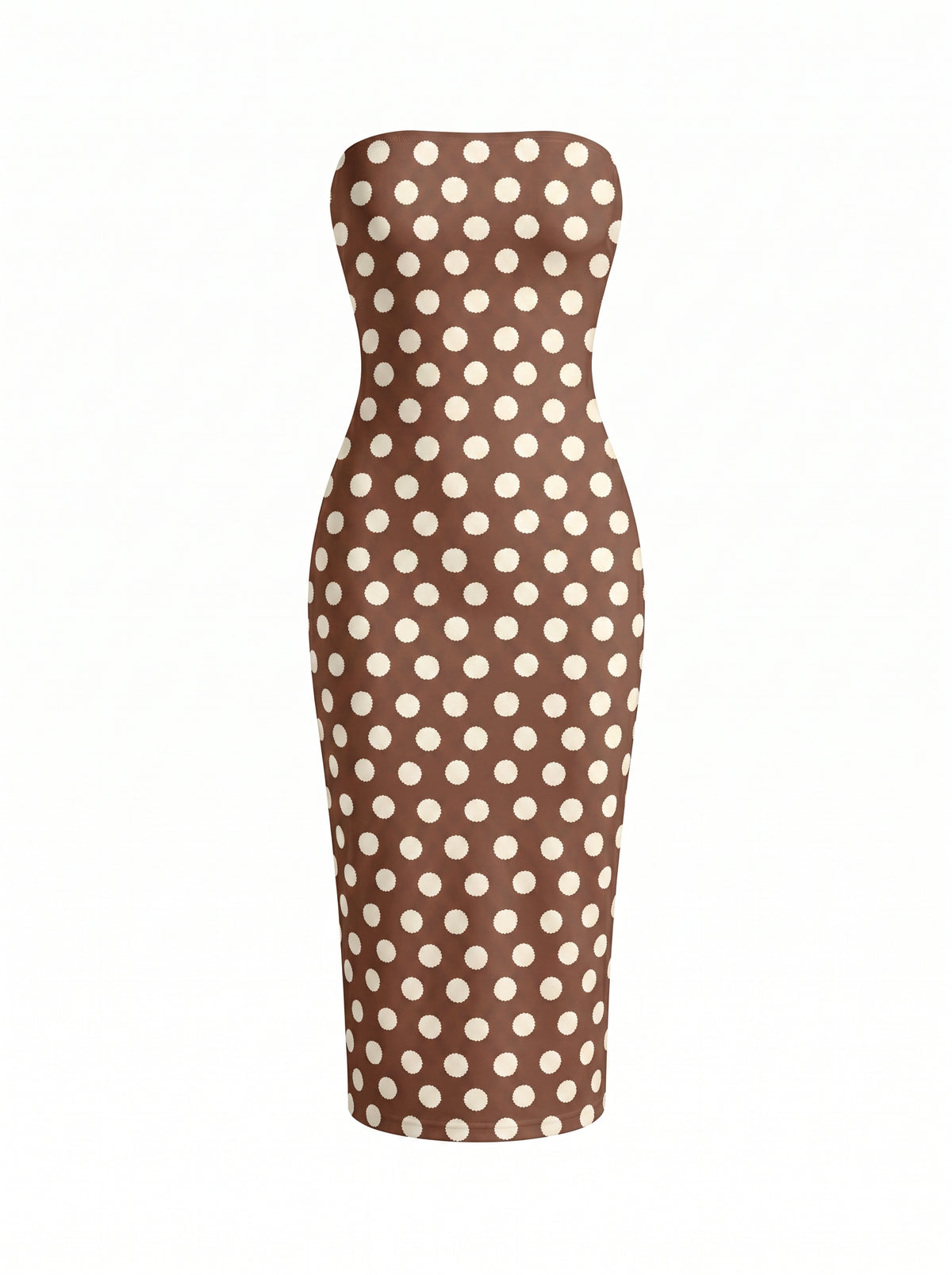 tsitsi natriashvili's Brown Polka Dot Print Midi Dress