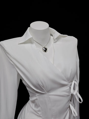 Gothic Lace Up V Neck Shirt