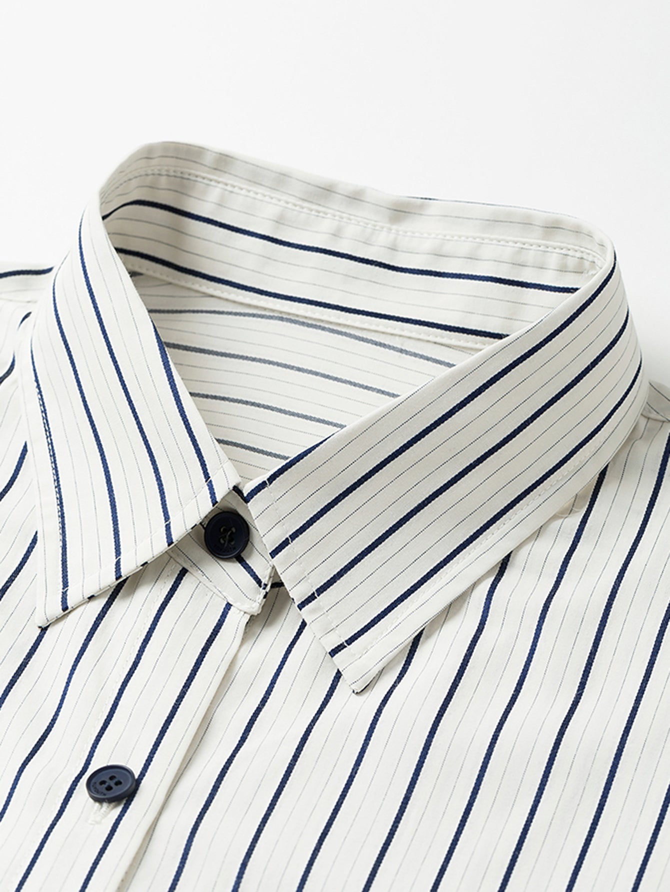 Vertical-Striped Button-Front Casual Shirt