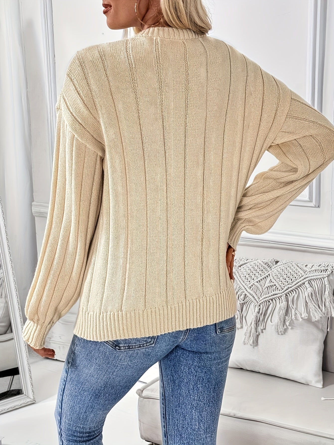 Cozy Ribbed V Neck Sweater