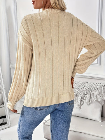Cozy Ribbed V Neck Sweater