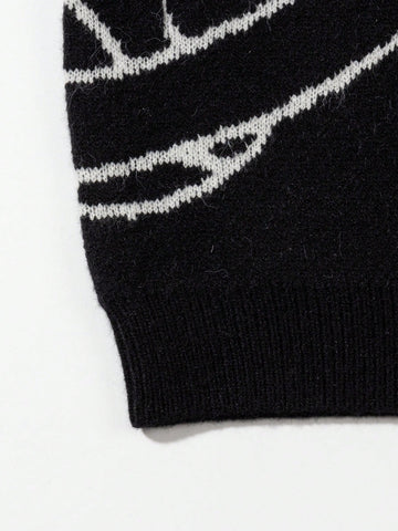 Oversized Graphic Planet Knit Sweater
