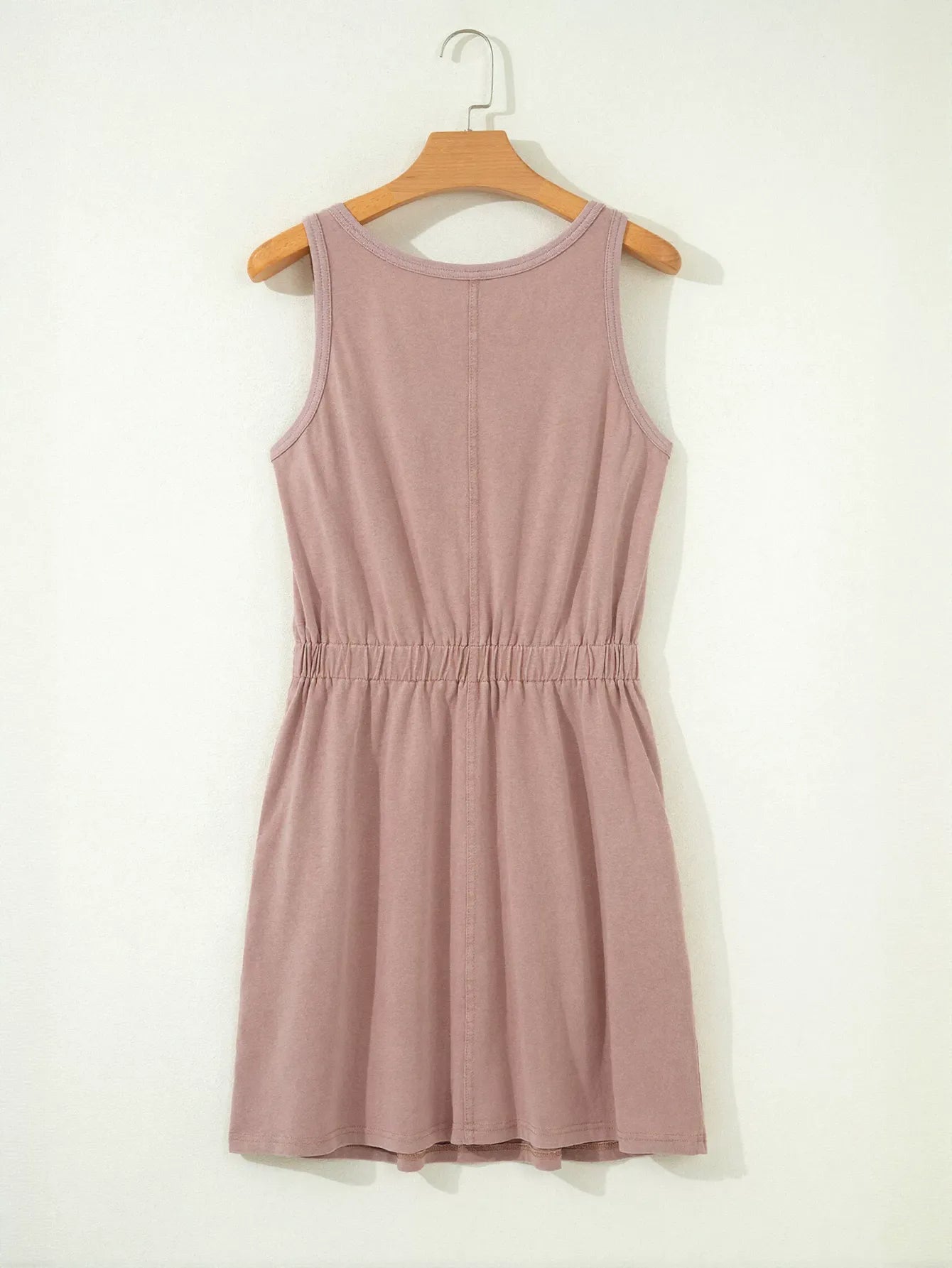 Casual Sleeveless Elastic Waist Mini Dress