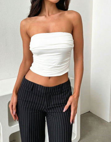 Strappy Ruched Sexy Tube Top