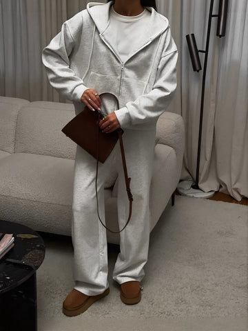 Cozy Oversized Zip Up Lounge Set