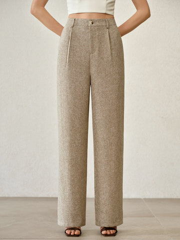 High Waisted Tailored Wide Leg Pants