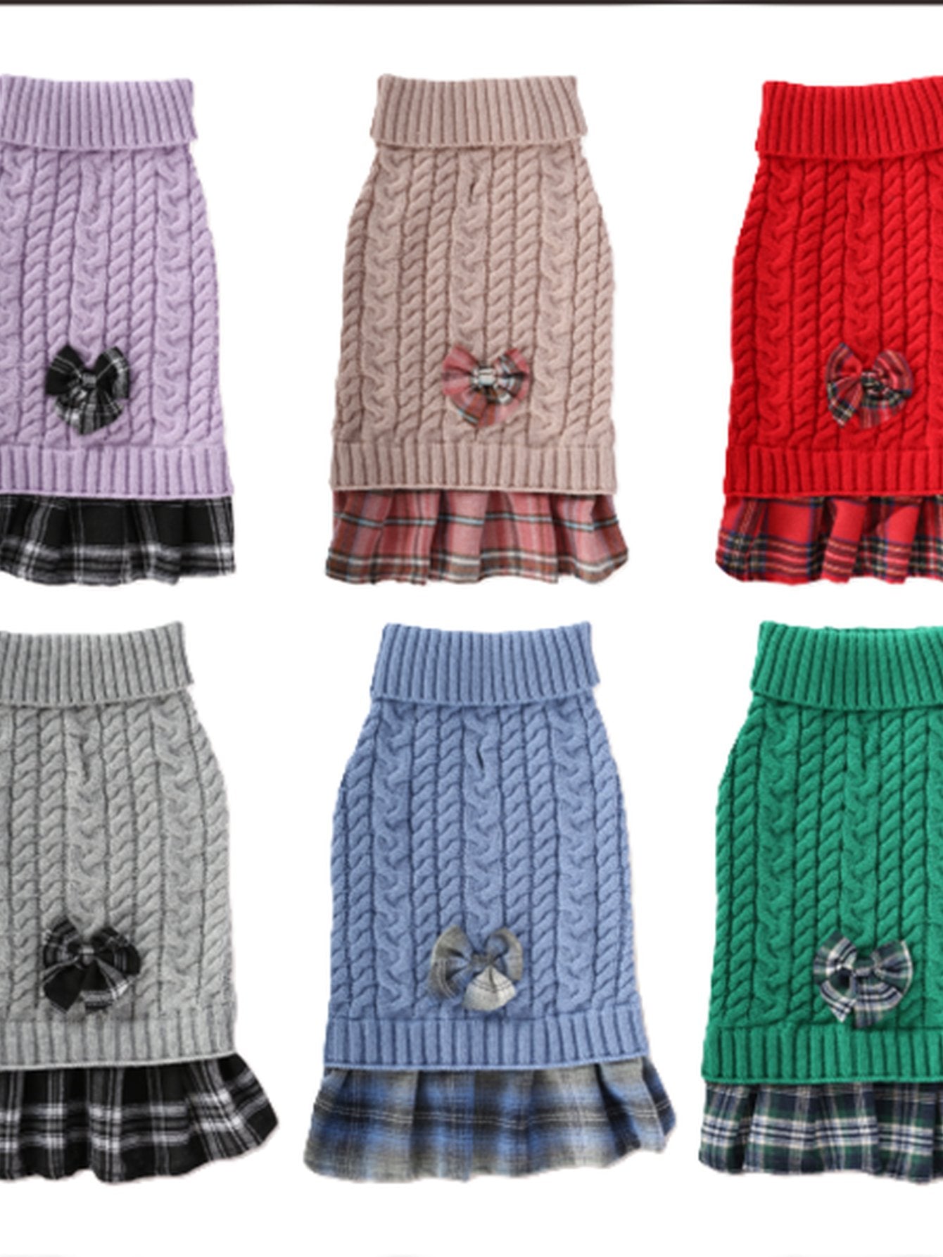 Cozy Cable Knit Dog Sweater Dress
