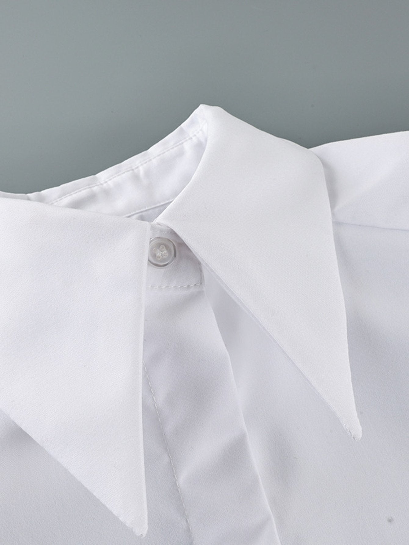 Padded Shoulder Oversized Button Down Shirt