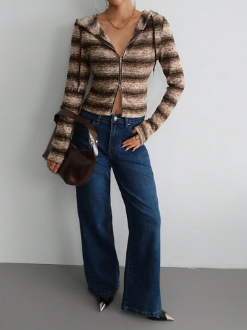 Fuzzy Fleece Lined Zip Up Outerwear