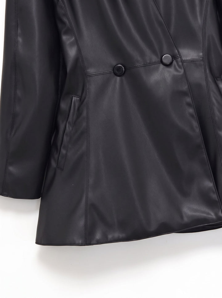 Tailored Faux Leather Blazer Jacket