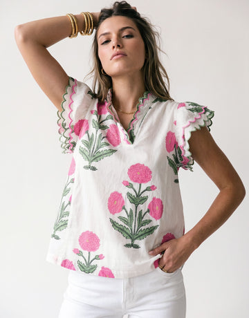 Scallop Edge Elegant Blouse