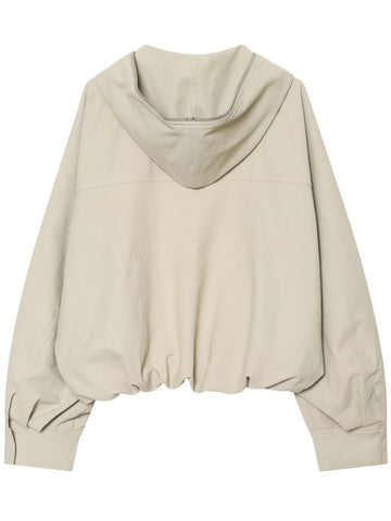 Cropped Ruched Hem Zip Up Jacket
