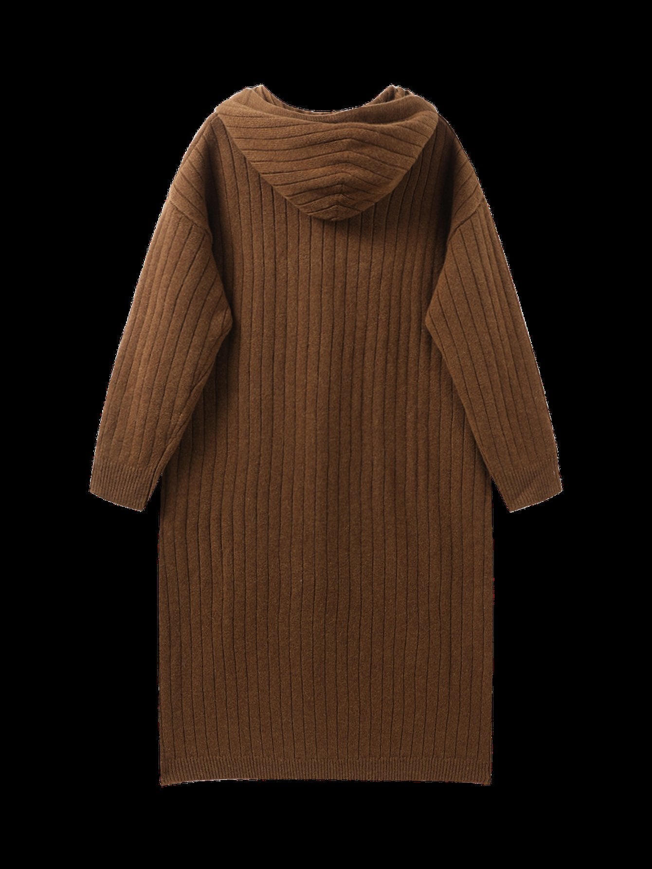 Cozy Ribbed Hooded Knit Cardigan