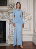 Ruched Cutout Long Sleeve Maxi Dress