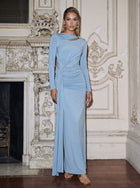 Ruched Cutout Long Sleeve Maxi Dress